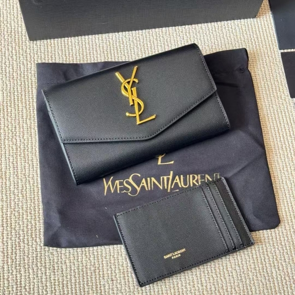 Yves Saint Laurent Black and Gold Card Holder Set - Picture 1 of 1